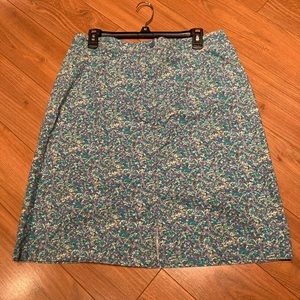 Eddie Bauer Floral Skirt Blue Purple Green Size 14